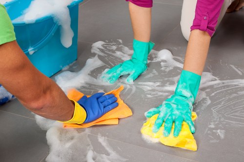 Carpet steam cleaning process in a local room
